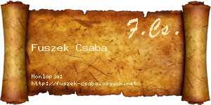 Fuszek Csaba névjegykártya