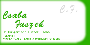 csaba fuszek business card